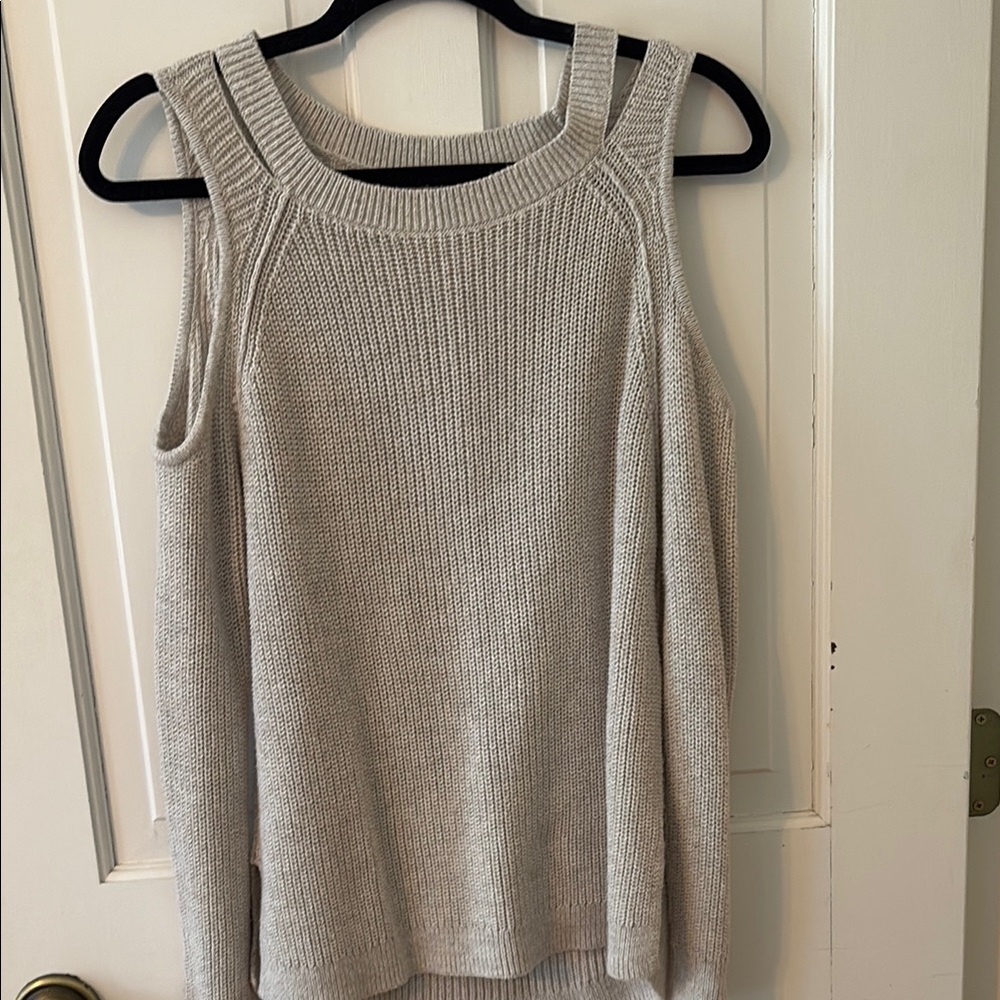 Cream Knit Sleeveless Sweater